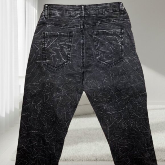 Ethyl Clothing High Rise Wrinkle Acid Wash Skinny Jeans Size 4 - Picture 5 of 9